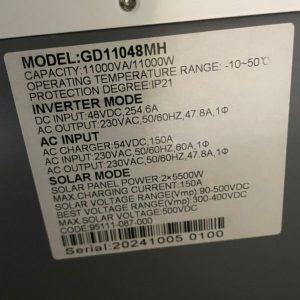 11kva 48v TAICO Veil.Max GD11048MH Hybrid Solar Inverter – High-Performance Off-Grid Power Solution